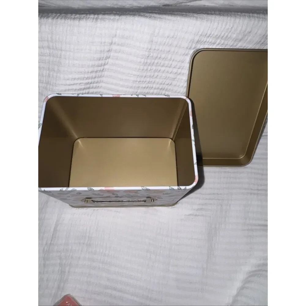 New Flower Floral Kirklands Tin Recipe Box W/Kitchen Food Cooking Category Cards